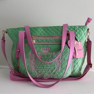 Juicy Couture Once Upon A fairy Tale Tote Green and Pink